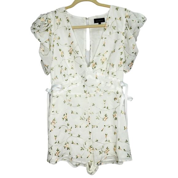 Majorelle Mikey Romper White with Floral Embroidery – Size Small - Picture 2 of 8